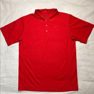NikeGolf Boy’s Size L Red Short Sleeve Dri-fit Polo Shirt EUC